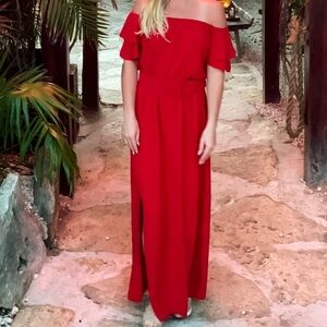 Monochrome Red Set, Skirt & Top with Belt